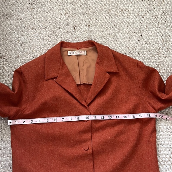 Vintage Evan Picone Two Piece Suit Pumpkin/Rust Jacket & Skirt circa 1950’s Sz S - Picture 9 of 17